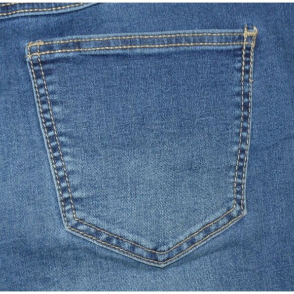 Cato Ladies Cropped Ankle Denim Blue Jeans Size 14 Cute Stretch Raw Flared Hem - Picture 8 of 11